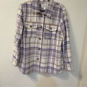 Plaid Button-Up Shirt Jacket